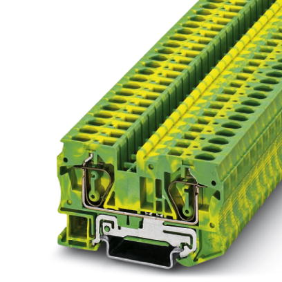 Phoenix Contact Ground - Feed-Through Terminal Block; ST 6-PE; #24 - #8; Green-Yellow